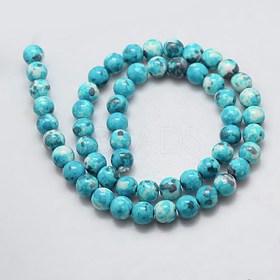 Synthetic Ocean White Jade Beads Strands X-G-L019-8mm-05-1