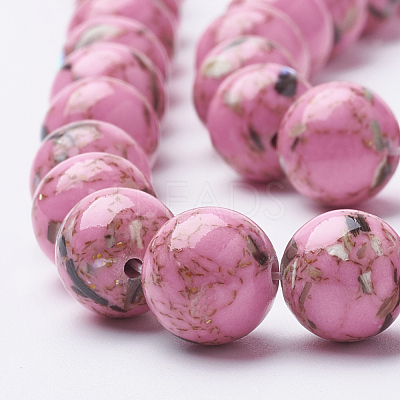 Assembled Synthetic Turquoise and Shell Beads Strands G-S212-10mm-09-1