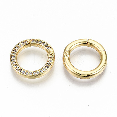 Brass Micro Pave Clear Cubic Zirconia Twister Clasps ZIRC-S067-119-NF-1