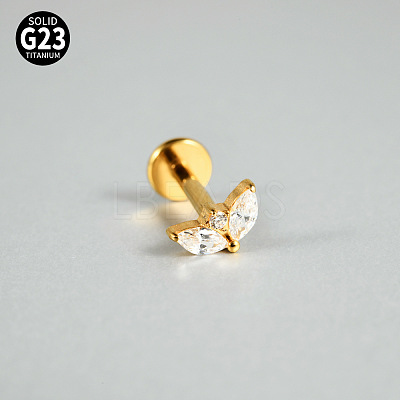 G23 Titanium Micro Pave Cubic Zirconia Cartilage Earrings WG0CACB-02-1