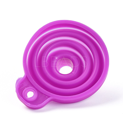Portable Foldable Silicone Funnel Hopper AJEW-WH0104-40D-1