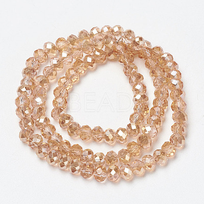 Electroplate Glass Beads Strands EGLA-A034-T4mm-K13-1