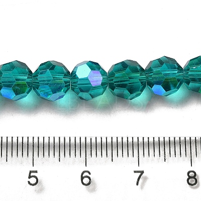 Electroplate Transparent Glass Beads Strands EGLA-A035-T8mm-L12-1