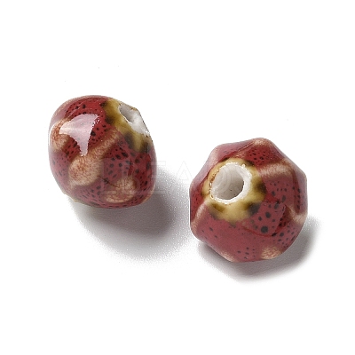 Vintage Porcelain Pumpkin Beads PORC-L080-A06-1