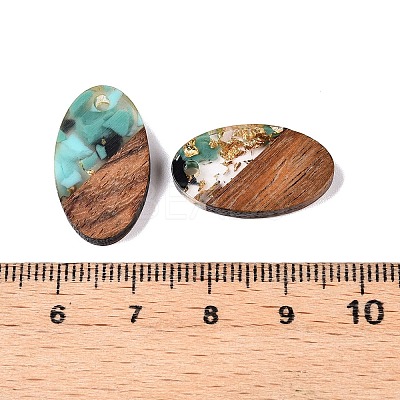 Transparent Resin and Walnut Wood Pendants RESI-T057-03J-1