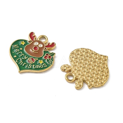 304 Stainless Steel Enamel Pendants STAS-L300-012G-25-1