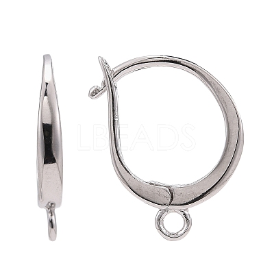 Anti-Tarnish Rhodium Plated 925 Sterling Silver Leverback Earring Findings X-STER-I017-087P-1