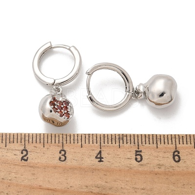 Brass Cubic Zirconia Hoop Earrings EJEW-Q015-02P-C-1