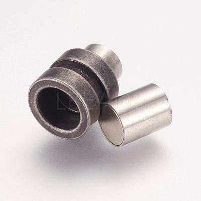 304 Stainless Steel Magnetic Clasps with Glue-in Ends STAS-F124-02B-1