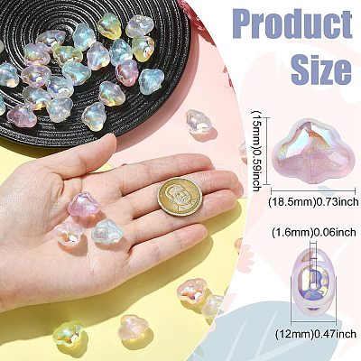 35Pcs 7 Colors Transparent Acrylic Beads MACR-CJ0002-43-1