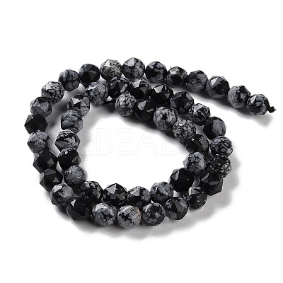 Natural Snowflake Obsidian Beads Strands G-NH0021-A09-01-1