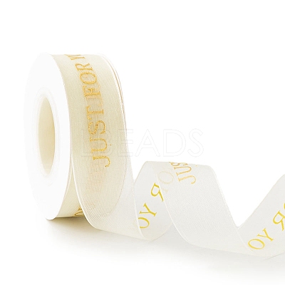 10 Yards Gold Stamping Just for You Chiffon Ribbons PW-WG21800-01-1