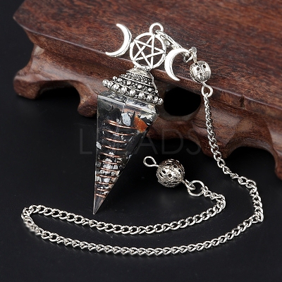 Natural Snowflake Obsidian Chip & Resin Orgonite Dowsing Pendulum Big Pendants PW-WG36861-05-1