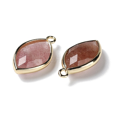 Natural Strawberry Quartz Pendants G-B009-01G-Z-1