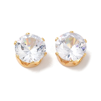 Brass Clear Cubic Zirconia Cabochons STAS-M294-30A-1