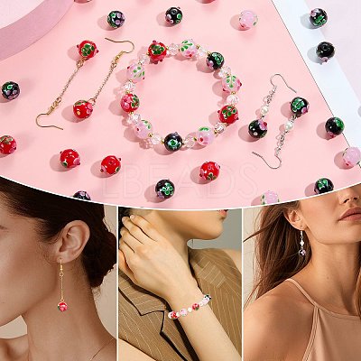 20Pcs Handmade Lampwork Bumpy Beads LAMP-SZ0001-52B-1