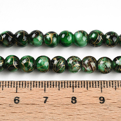 Baking Paint Glass Beads X1-DGLA-N003-6mm-B09-1