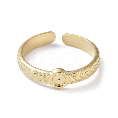 304 Stainless Steel Open Cuff Ring Findings STAS-P334-06G-1