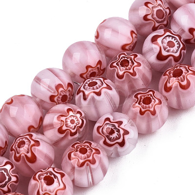 Handmade Millefiori Glass Beads Strands LK-T001-10A-1