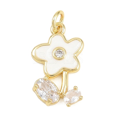 Brass Micro Pave Cubic Zirconia Pendants KK-F938-29G-02B-1