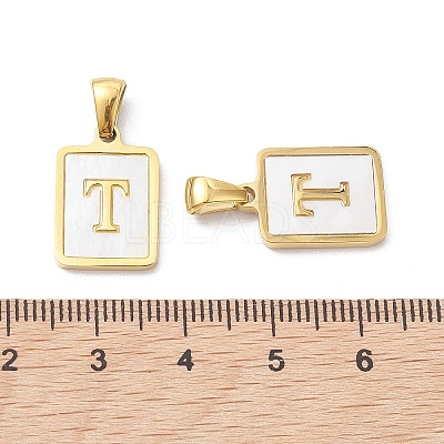 Ion Plating(IP) 304 Stainless Steel Pave Shell Pendants STAS-G327-01G-T-1