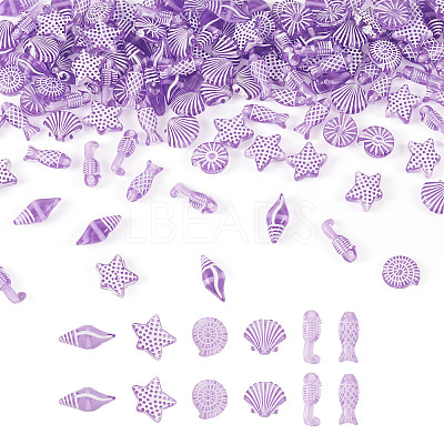 100G Ocean Theme Transparent Acrylic Beads MACR-TA0001-80B-1