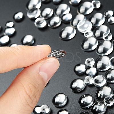 80Pcs 4 Size Transparent Glass Cabochons GGLA-ZZ0001-03-1