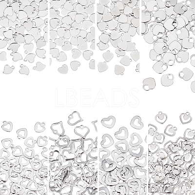 400Pcs 8 Style 201 Stainless Steel Charms STAS-UN0028-24-1