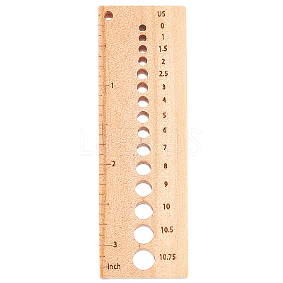 1Pc Rectangle Wooden Knitting Needle Gauges TOOL-BC0002-94A-1