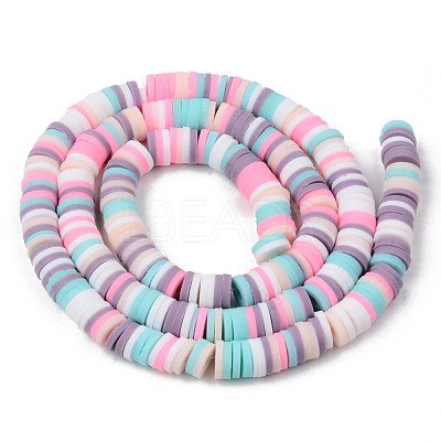 Handmade Polymer Clay Beads Strands CLAY-R089-6mm-109-1