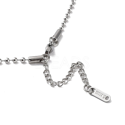 Non-Tarnish 304 Stainless Steel Ball Chain Necklace NJEW-D045-03P-1