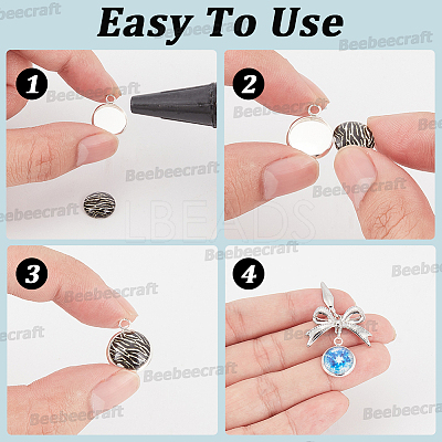 40Pcs 304 Stainless Steel Pendant Cabochon Settings STAS-BBC0010-68-1