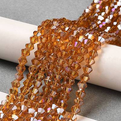 Transparent Electroplate Glass Beads Strands EGLA-A039-T4mm-B28-1
