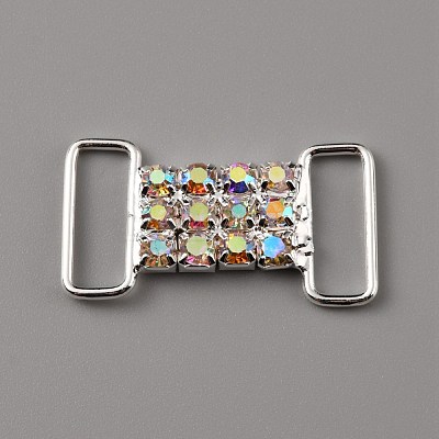 Brass Micro Pave Crystal AB Rhinestone Connector Charms FIND-WH0042-10P-1
