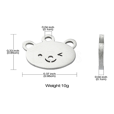 304 Stainless Steel Charms STAS-CJC0008-10P-03-1