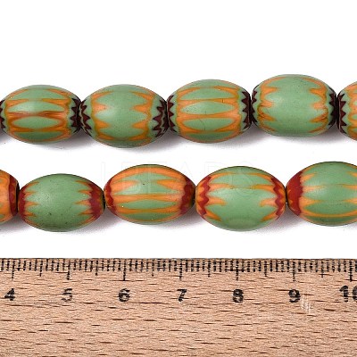Handmade Millefiori Glass Barrel Beads LA-N002-06D-1