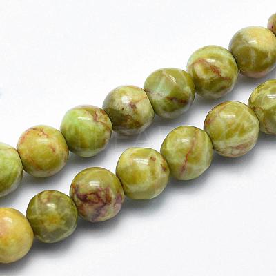 Natural Marble Beads Strands G-K211-6mm-F-1