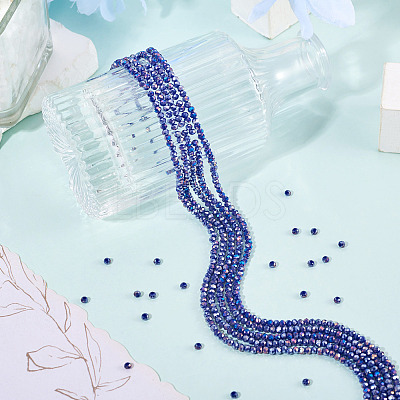 10 Strands Baking Electroplate Glass Beads Strands GLAA-BW0001-01-1