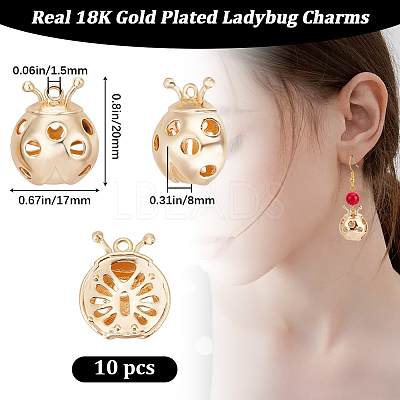 10Pcs Brass Pendants KK-BBC0010-82-1