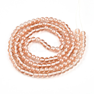 Baking Paint Transparent Glass Beads Strands DGLA-N011-6mm-04-1