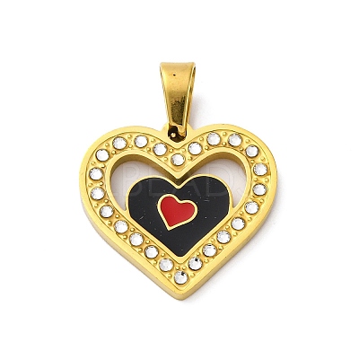 304 Stainless Steel Enamel Pendants STAS-S163-09A-G-1