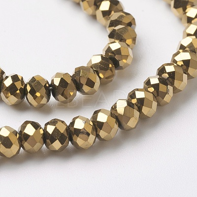 Electroplate Glass Beads Strands EGLA-F124-FP-03-1