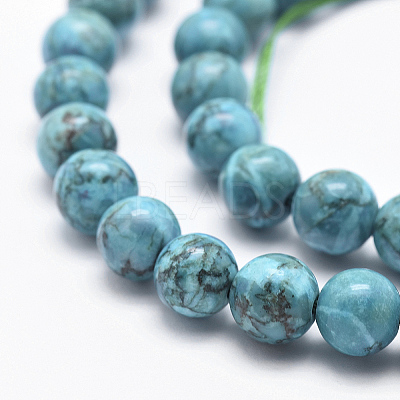 Natural Marble Beads Strands G-K211-12mm-E-1