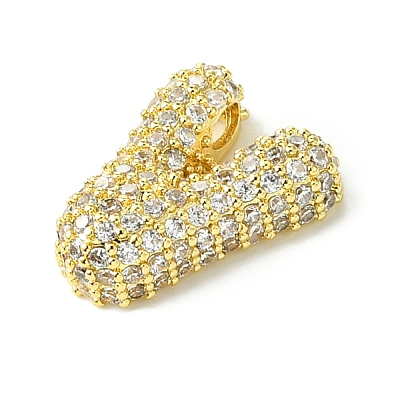Rack Plating Brass Clear Cubic Zirconia Pendants KK-S378-01G-V-1