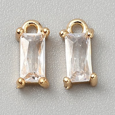 Golden Plated Brass Cubic Zirconia Charms LS-ZIRC-WH0015-01G-01-1