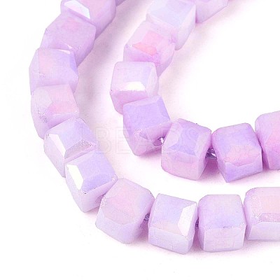 Anti-Tarnish Electroplate Glass Beads Strands GLAA-T025-4mm-10E-1