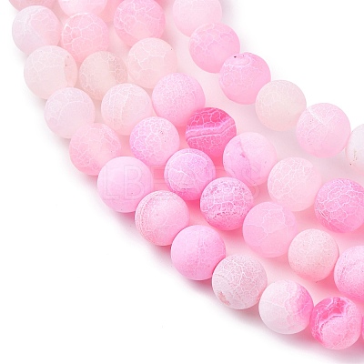 Natural Crackle Agate Beads Strands G-G055-8mm-1-1