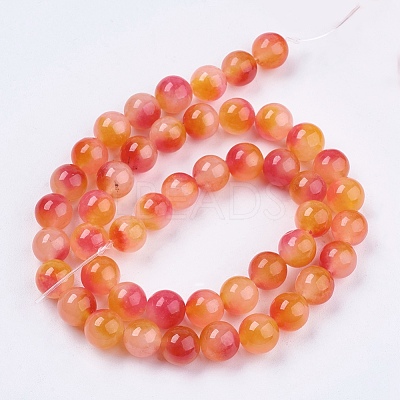 Two Tone Natural White Jade Bead Strands X-G-R165-8mm-06-1