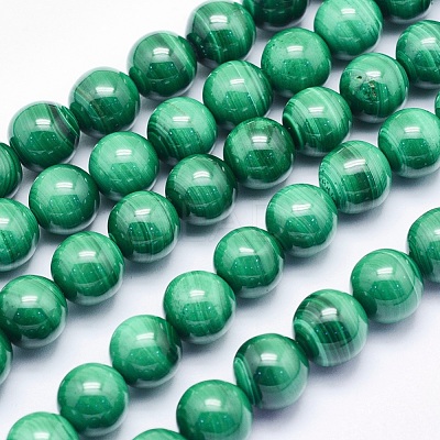 Natural Malachite Beads Strands G-O166-07A-12mm-1