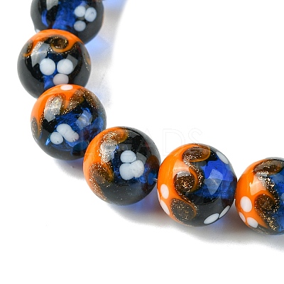 Handmade Gold Sand Lampwork Beads Strands LAMP-A003-03G-1